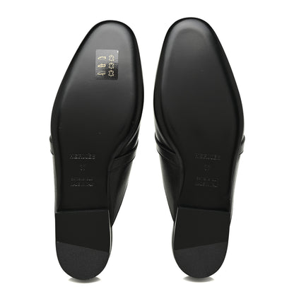 Hermes Goatskin Oz Mules 37 Black 5 of 8