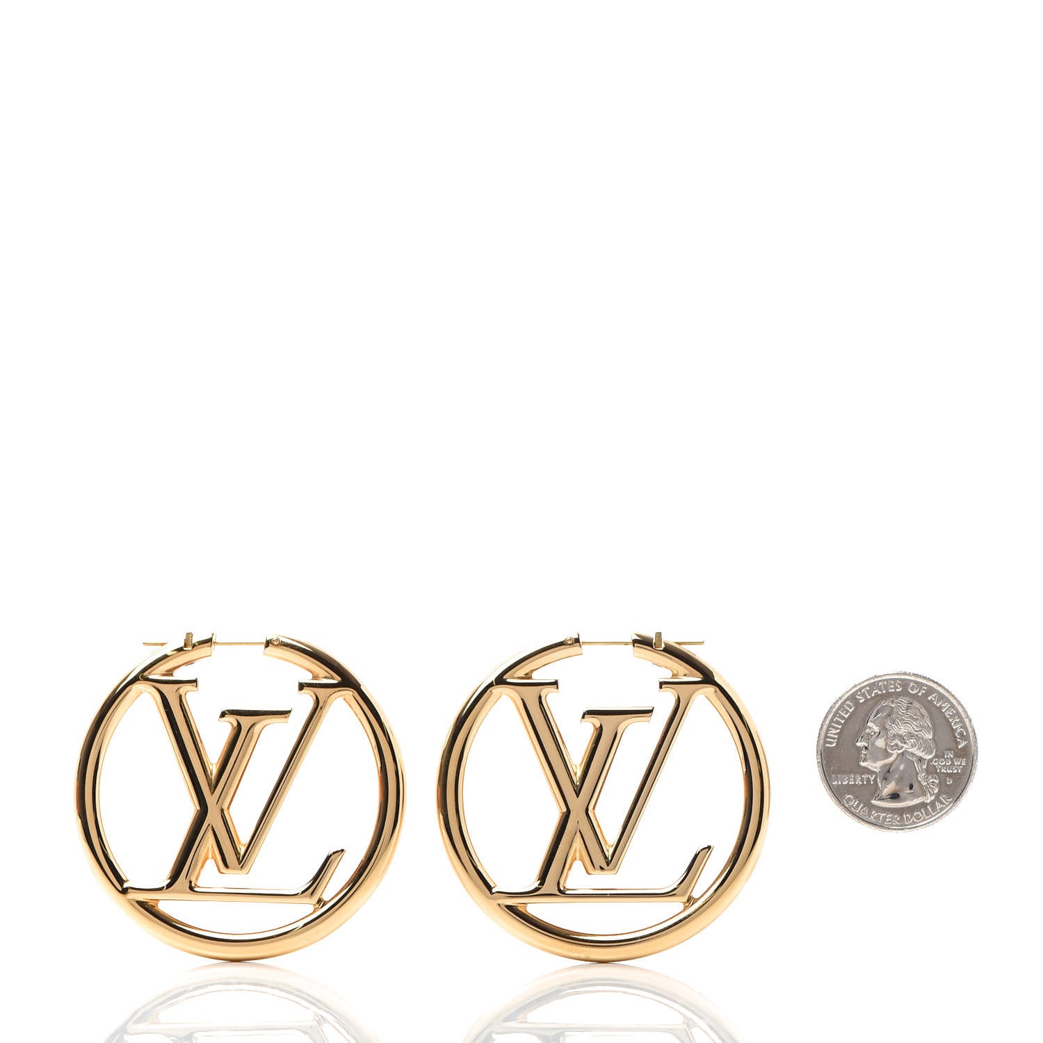 Louis Vuitton Metal Louise Hoop Earrings Gold 2 of 6