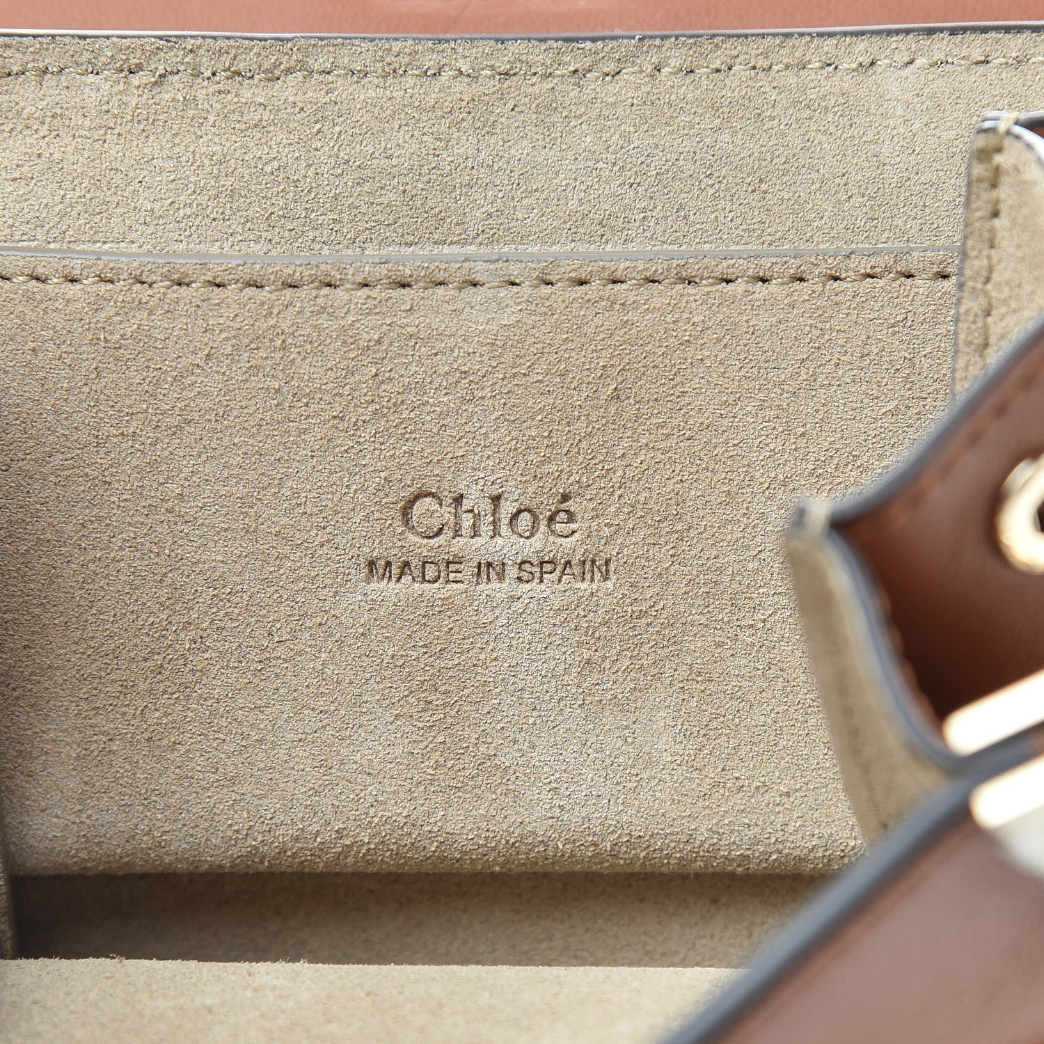 Chloe Suede Calfskin Mini Faye Bracelet Bag Tobacco 6 of 10