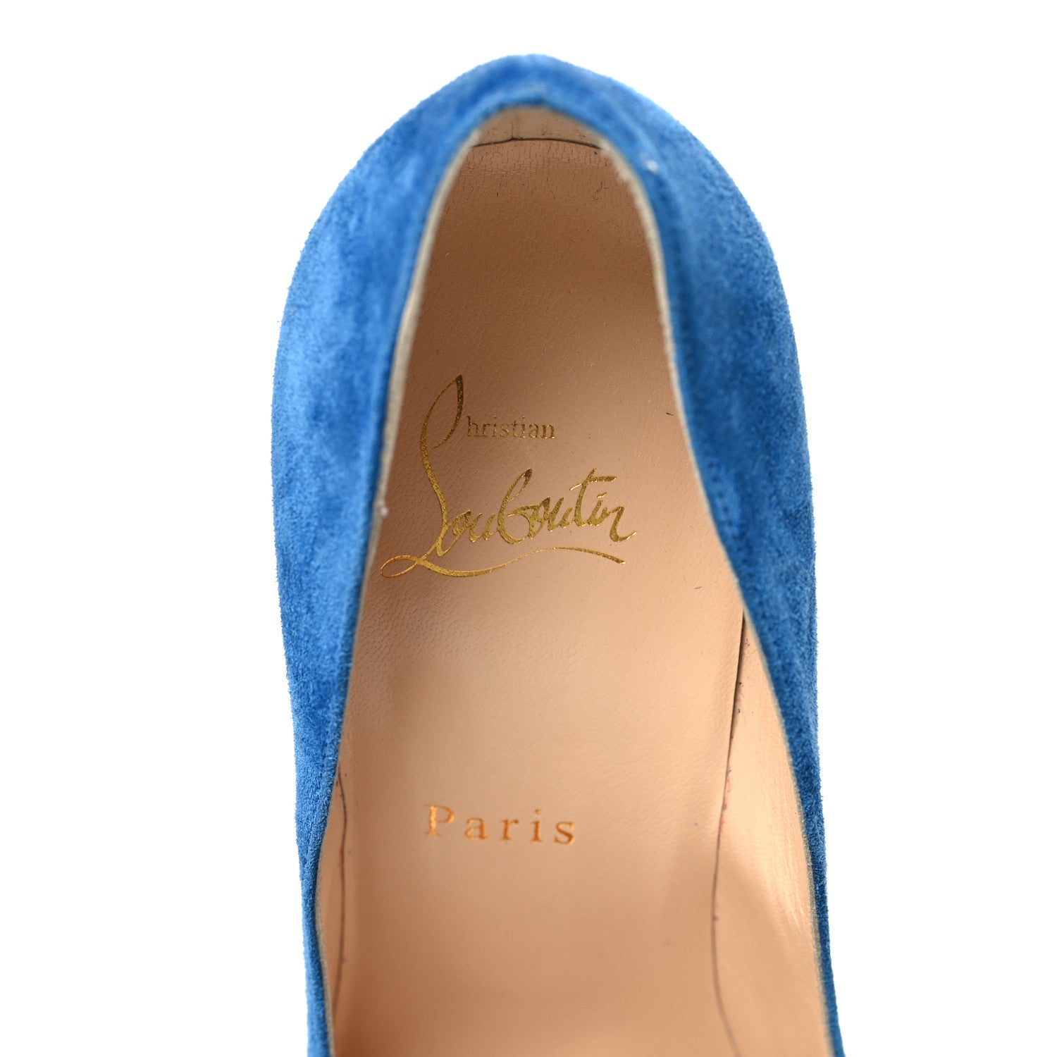 Christian Louboutin Veau Velours Pigalle Follies 100 Pumps 39 Positano 10 of 10