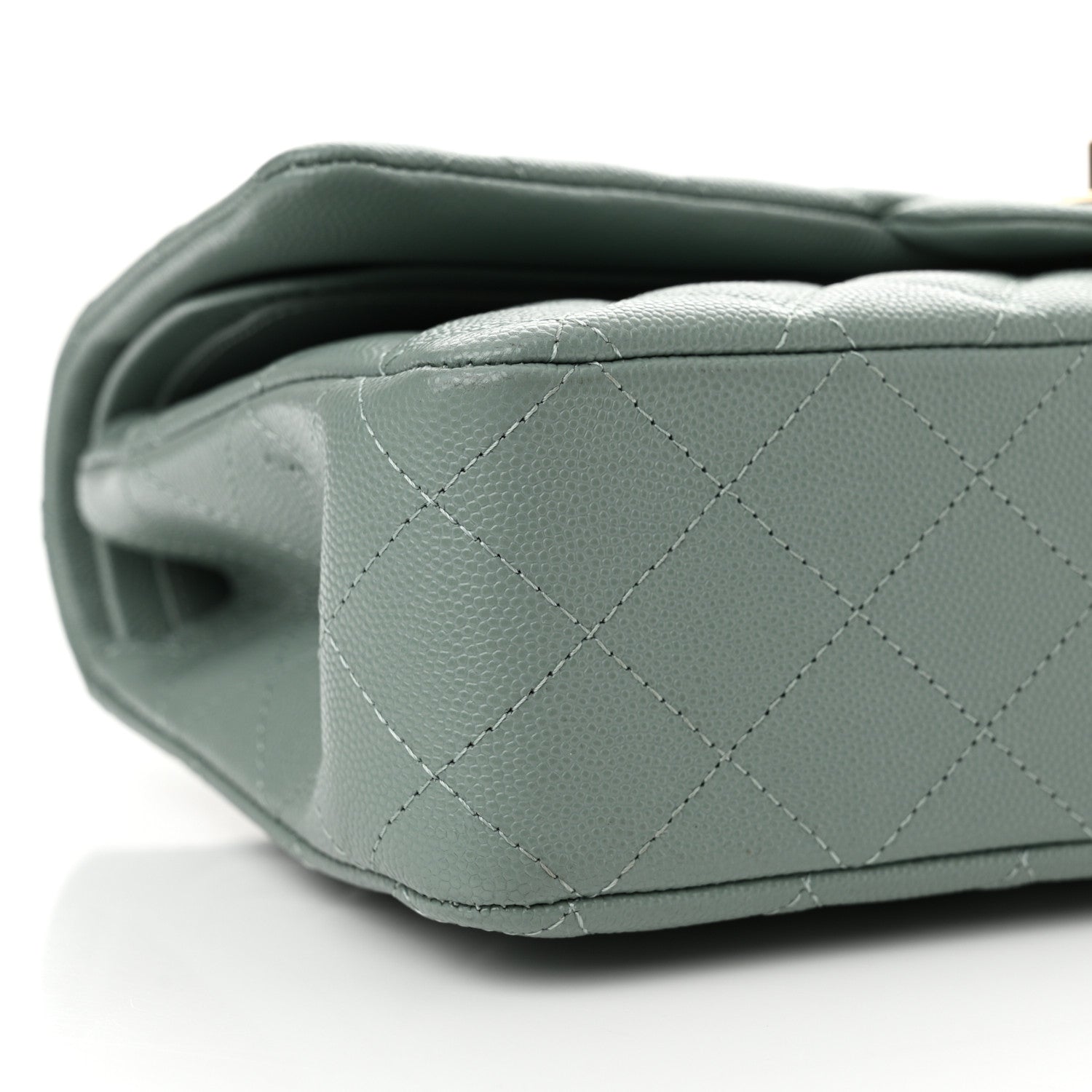 Chanel Caviar Quilted Medium Double Flap Dark Green 9 of 11