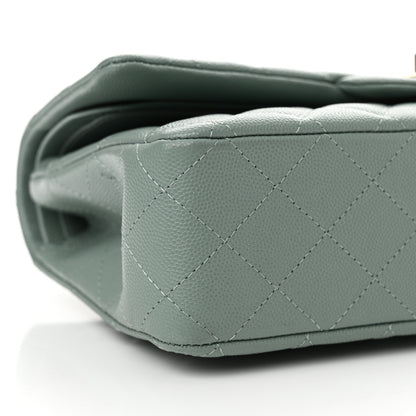 Chanel Caviar Quilted Medium Double Flap Dark Green 9 of 11