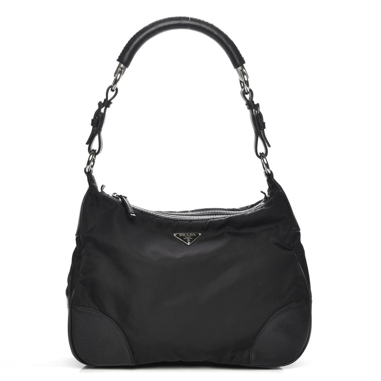 Tessuto Nylon Vitello Hobo Black