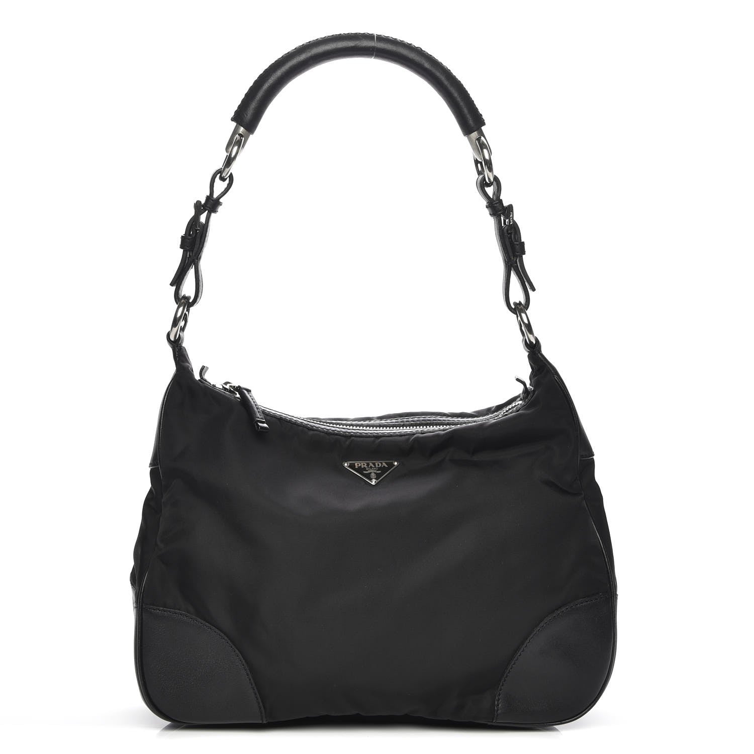 Prada Tessuto Nylon Vitello Hobo Black 1 of 6