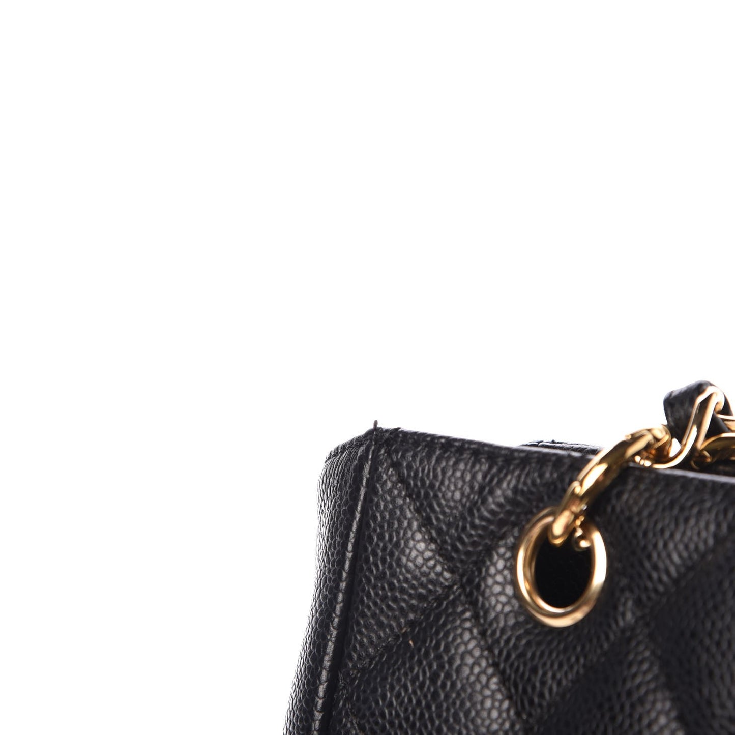 Caviar Quilted Petit Shopping Tote PST Black
