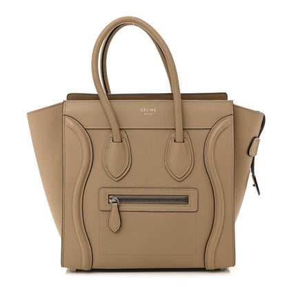 Celine Drummed Calfskin Micro Luggage Dune 1 of 13