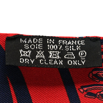 Hermes Silk Caleche Mors Et Bouteilles Twilly Rouge Marine Beige 3 of 4