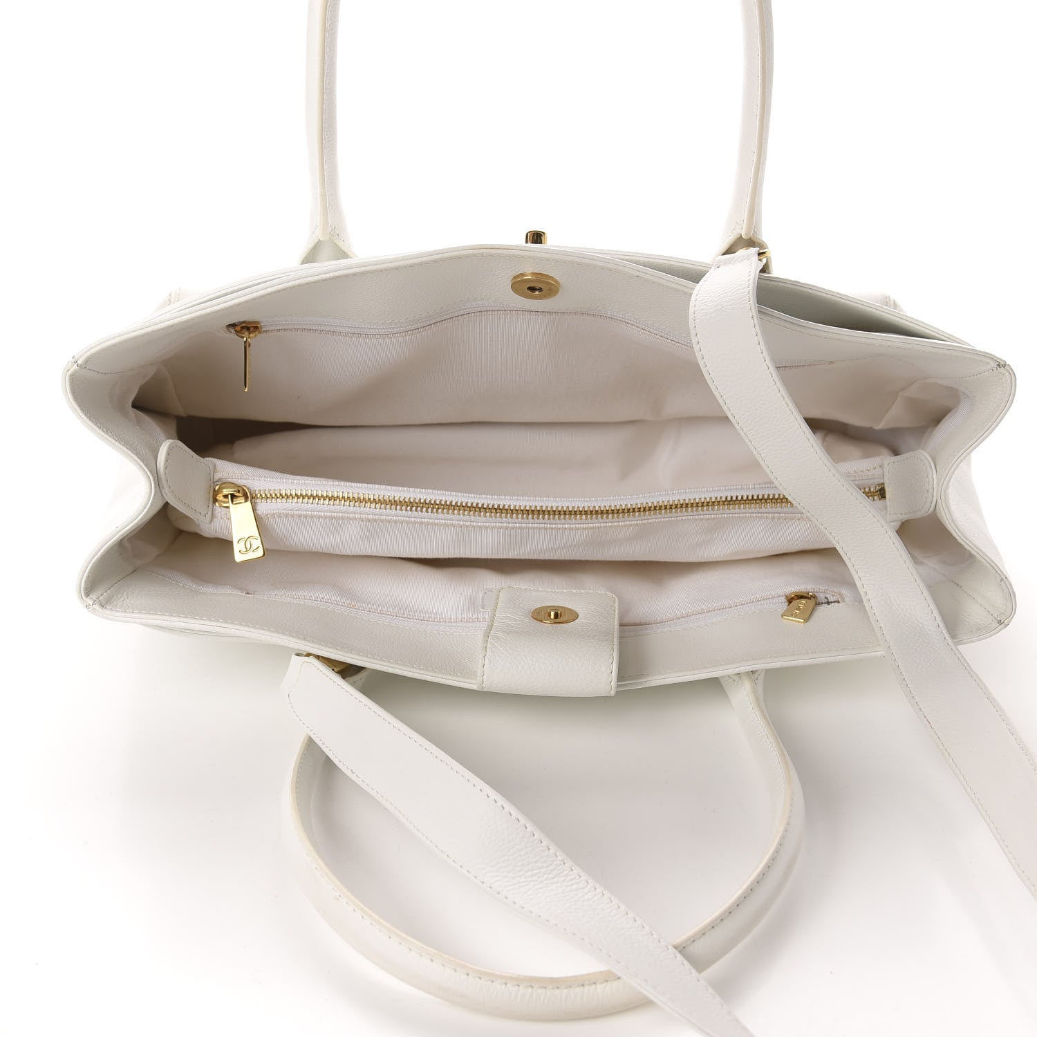 Chanel Calfskin Cerf Executive Shopper Tote White 5 of 13