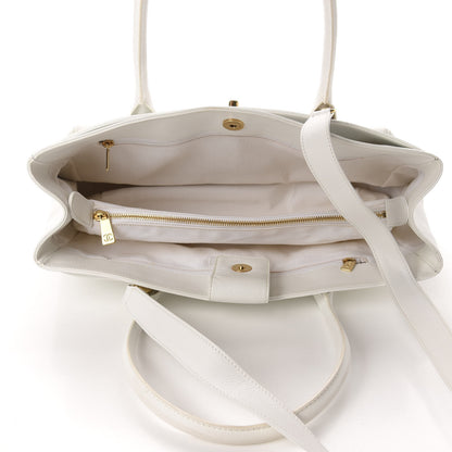 Chanel Calfskin Cerf Executive Shopper Tote White 5 of 13