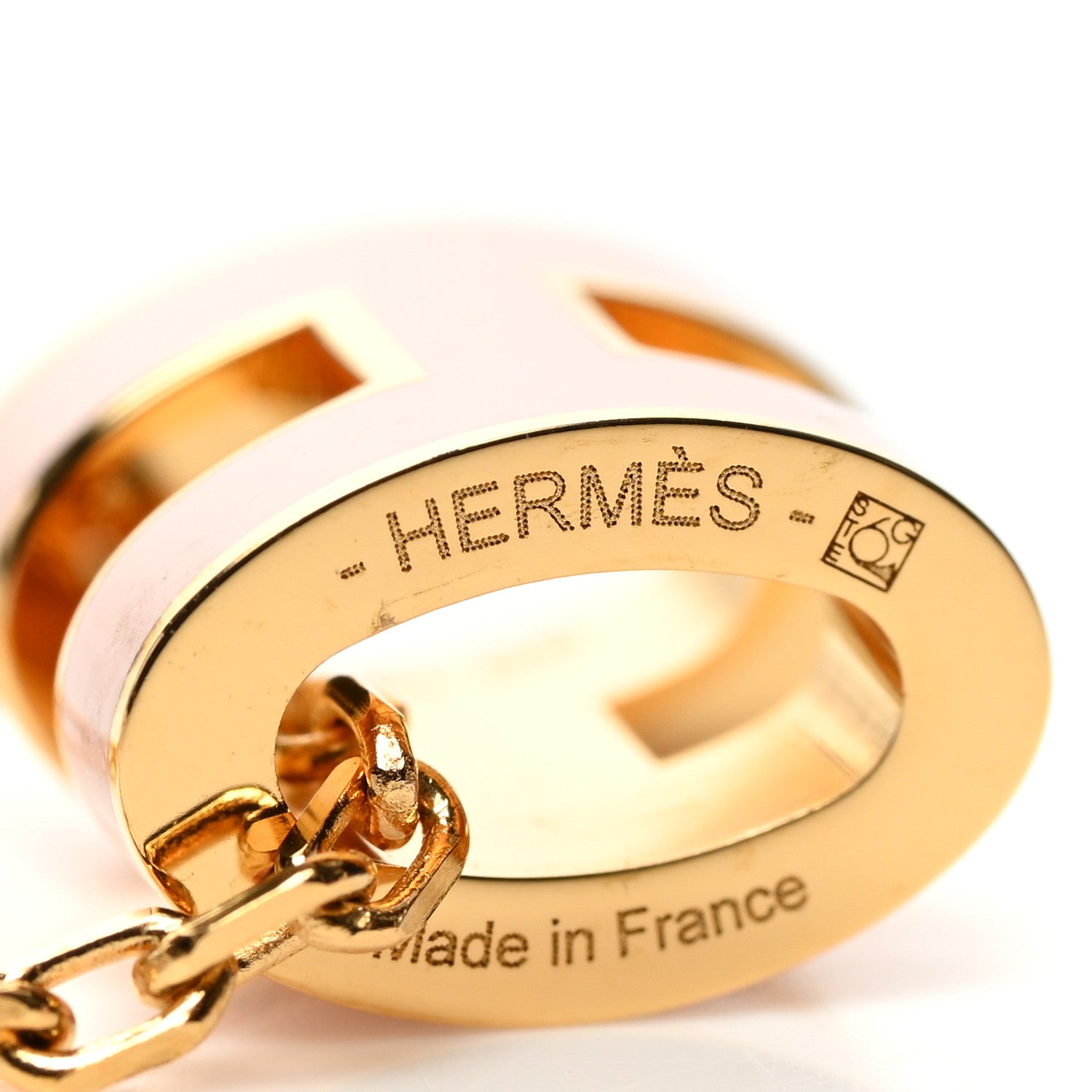 Hermes Lacquered Rose Gold Mini Pop H Pendant Necklace Rose Dragee 6 of 7