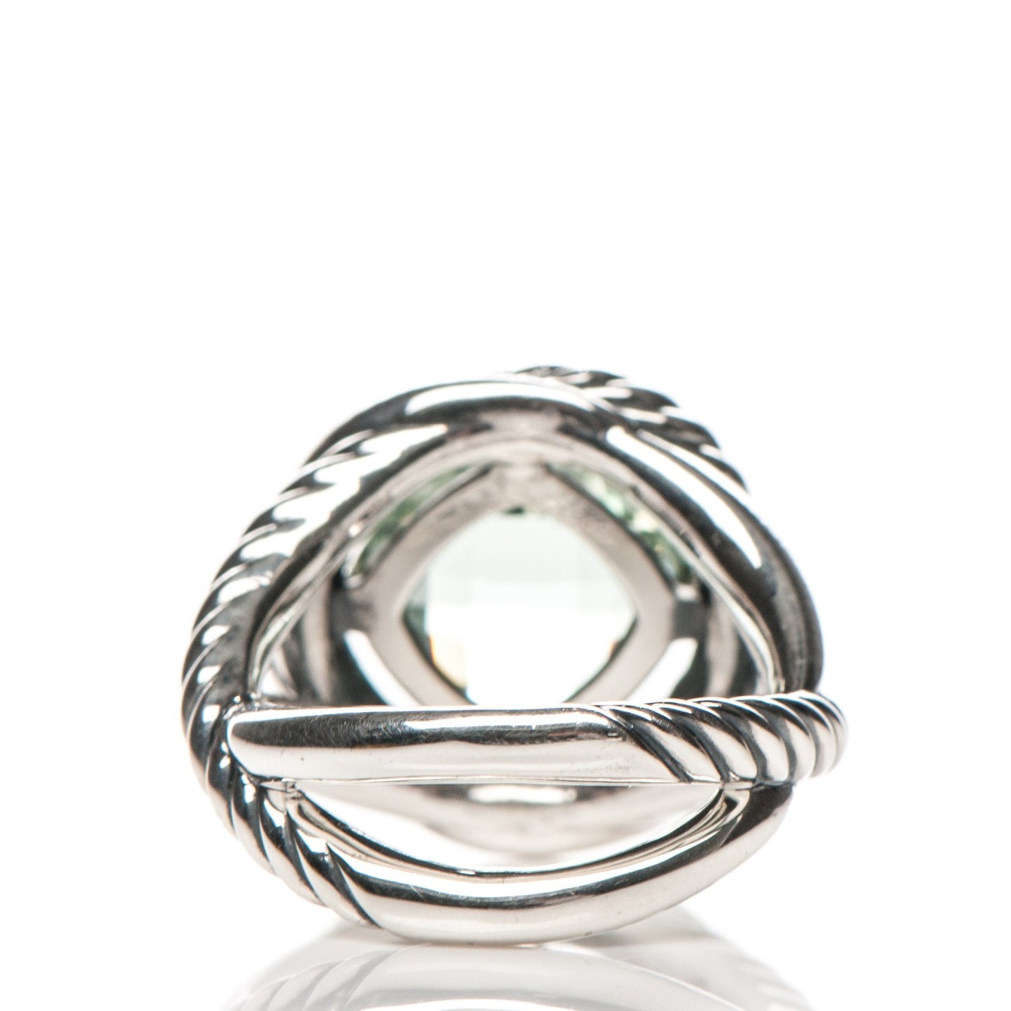 Sterling Silver Prasiolite 11mm Infinity Ring 54 7
