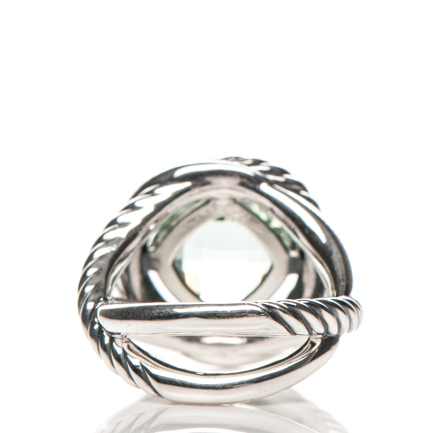 David Yurman Sterling Silver Prasiolite 11mm Infinity Ring 54 7 3 of 5
