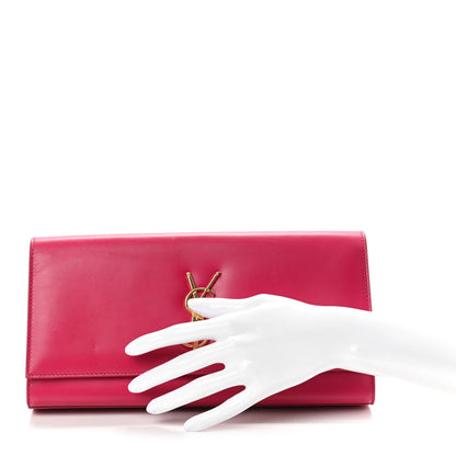 Saint Laurent Smooth Calfskin Classic Monogram Cassandre Clutch Lipstick Fuchsia 2 of 6