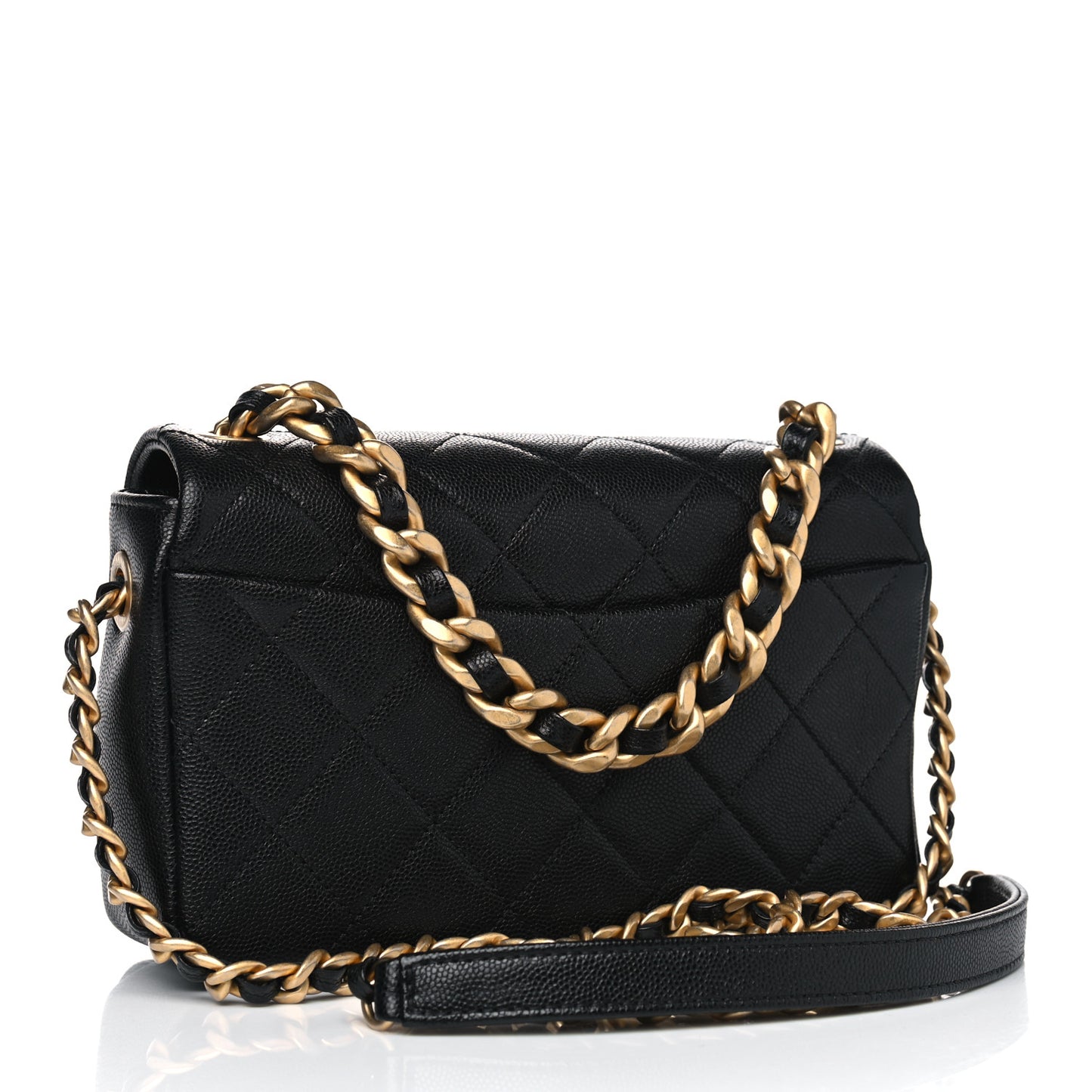 Caviar Quilted Small Fashion Therapy Flap Bag Black