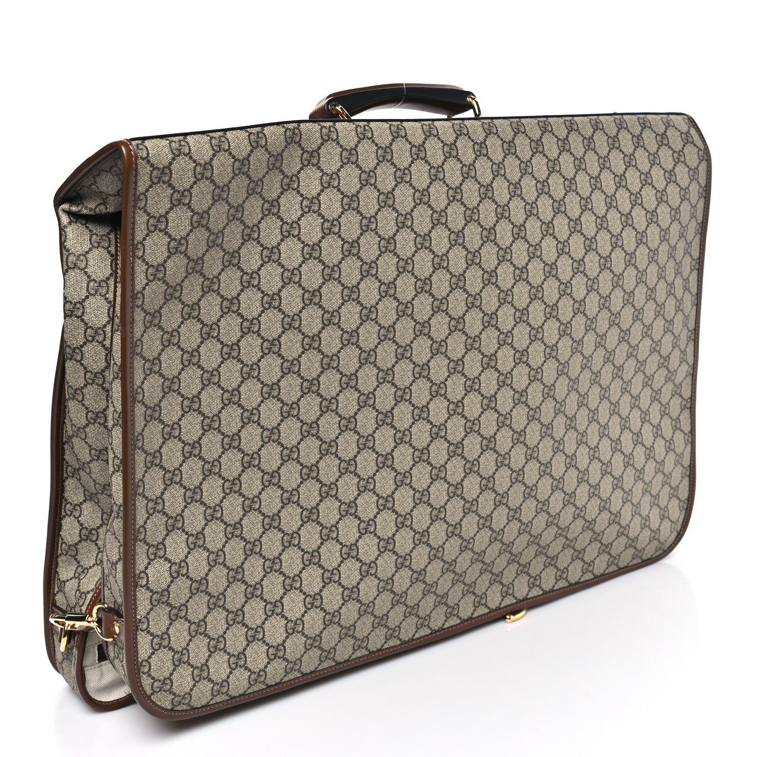 Gucci GG Supreme Monogram Azalea Calfskin Retro Interlocking G Garment Bag Beige Ebony Brown Sugar 2 of 9
