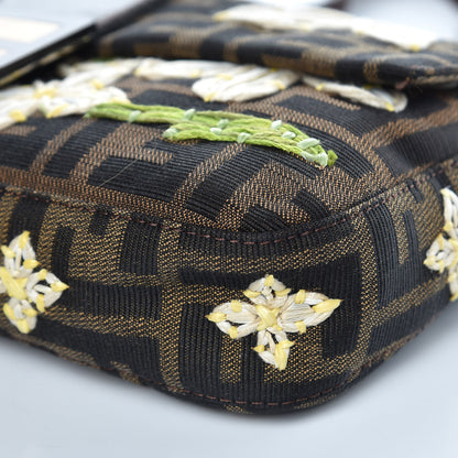 Fendi Zucca Flower Applique Baguette Tobacco 8 of 12