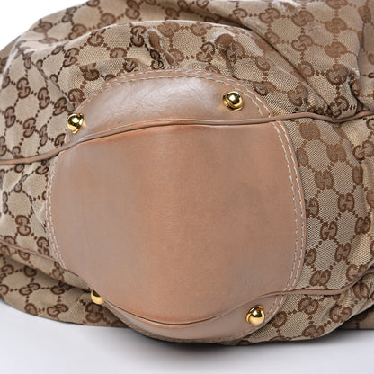 Gucci Monogram Large Jockey Hobo Beige 8 of 16