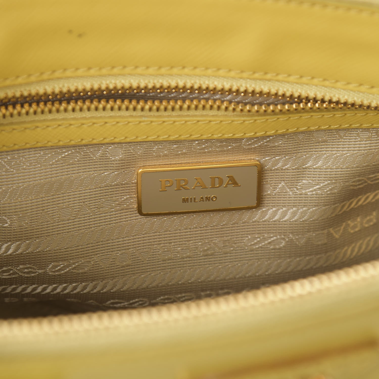 Prada Saffiano Vernice Mini Galleria Double Zip Tote Ananas 8 of 10