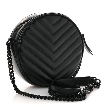 Saint Laurent Calfskin Matelasse Chevron Round Vinyle Camera Bag Black 3 of 13