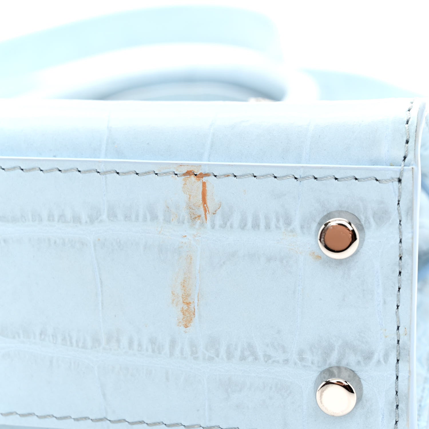 Versace Calfskin Crocodile Embossed Mini Medusa '95 Tote Pastel Blue 10 of 10