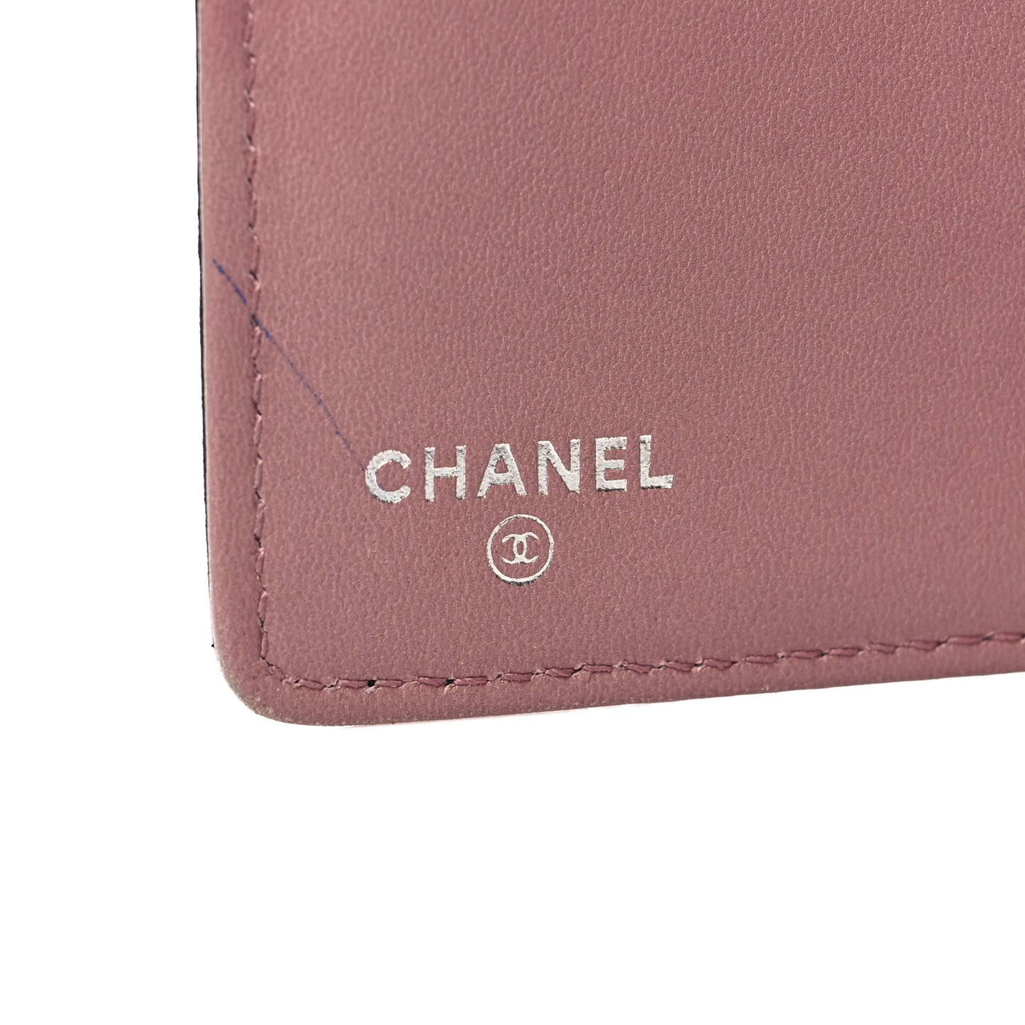 Lambskin Camellia Embossed Yen Wallet Black