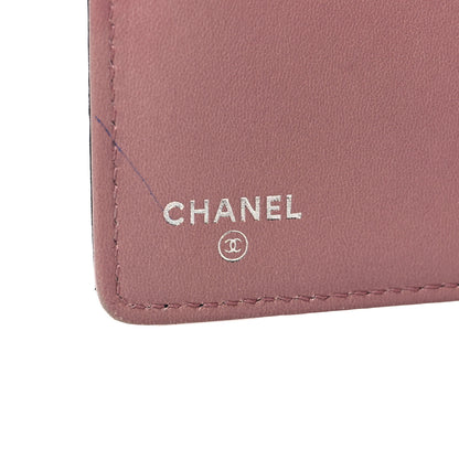 Chanel Lambskin Camellia Embossed Yen Wallet Black 7 of 10