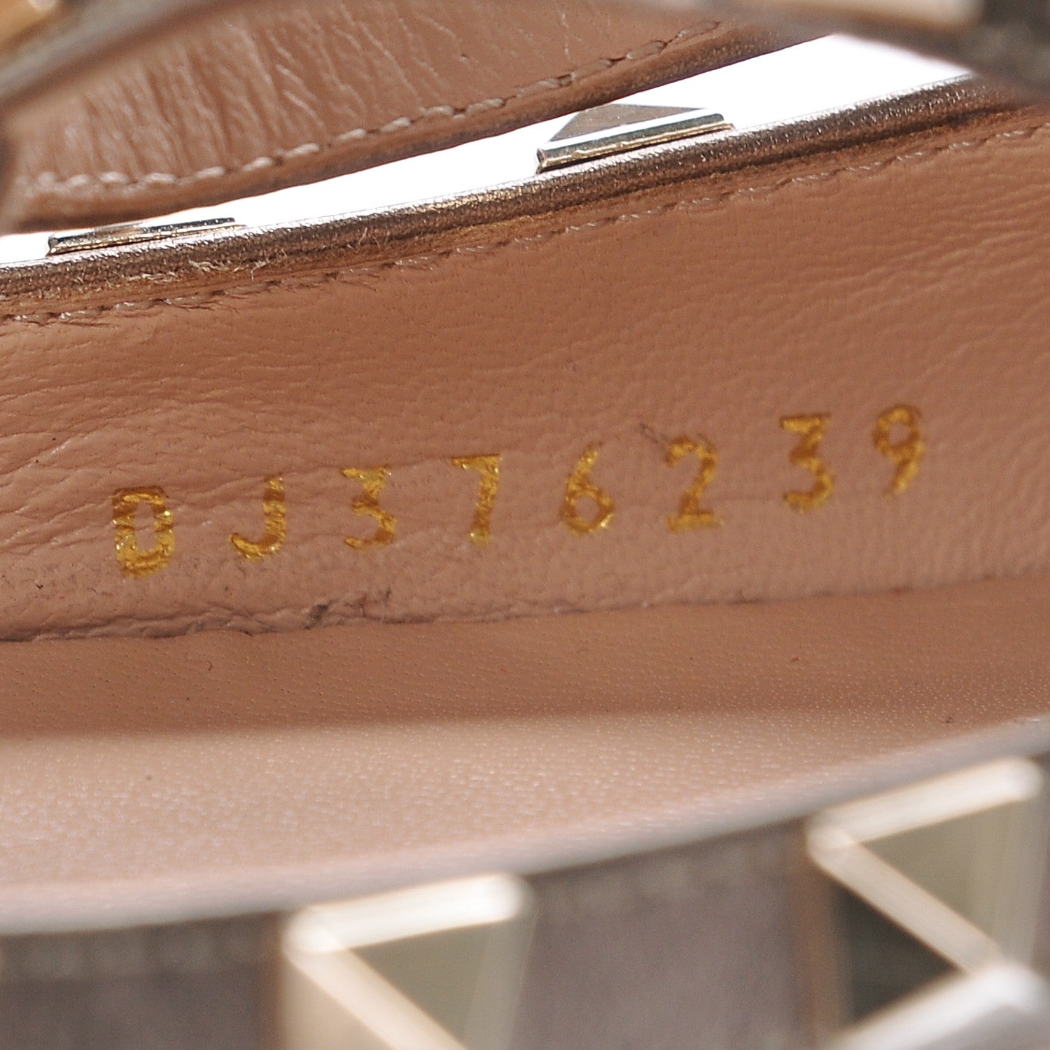 Valentino Garavani Metallic Pebbled Calfskin Rockstud Cage Ballerina Flats 39 Sasso 8 of 8