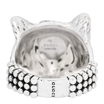 Gucci Sterling Silver Turquoise Anger Forest Wolf Head Ring 60 9 4 of 8