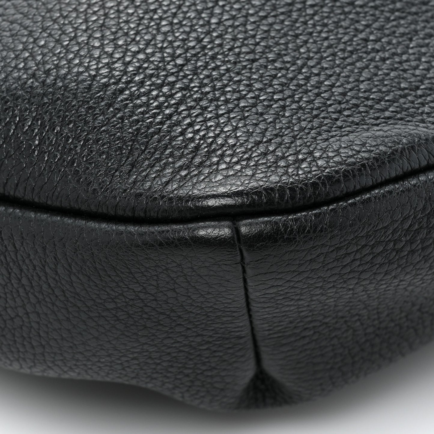 Grained Calfskin Logo Belt Bag Black