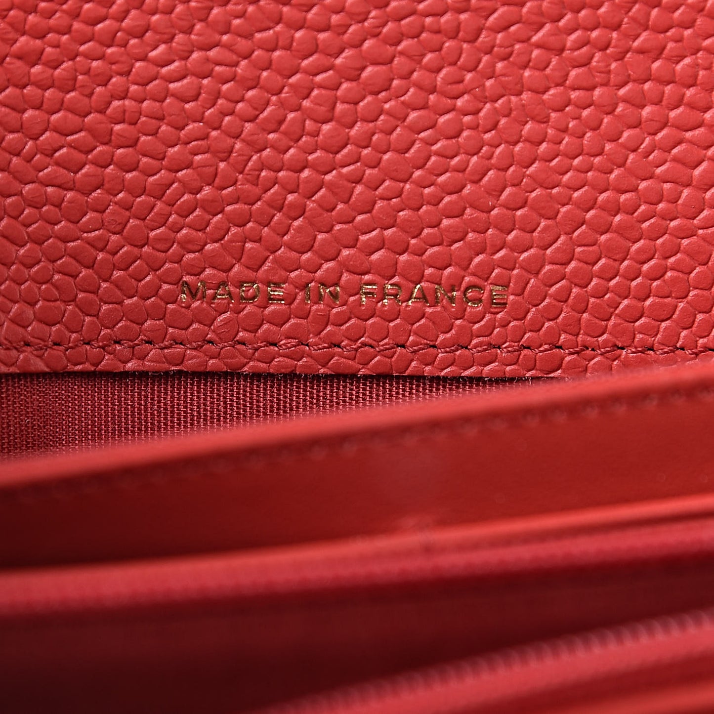 Caviar Quilted Large Boy Gusset Flap Wallet Red