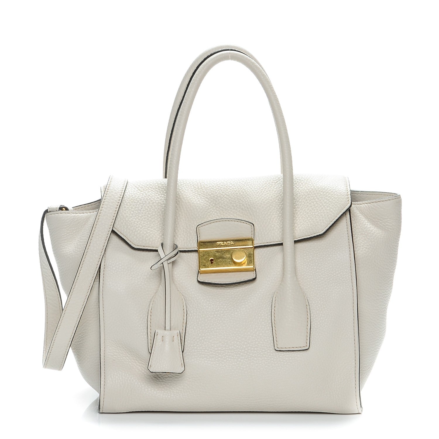 Prada Vitello Daino Twin Pocket Tote Talco 1 of 8