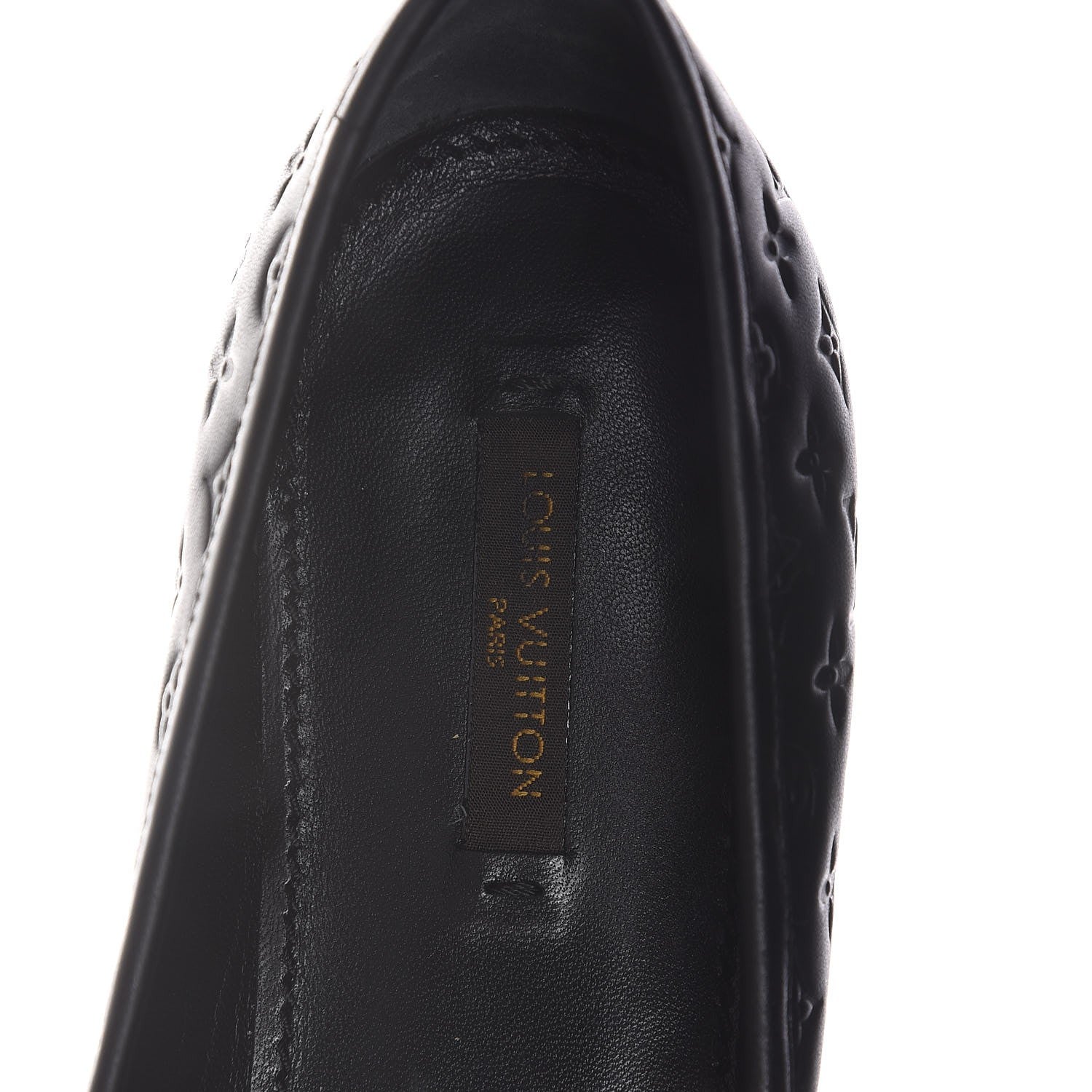 Louis Vuitton Calfskin Embossed Monogram Debbie Ballerina Flats 38.5 Black 9 of 11