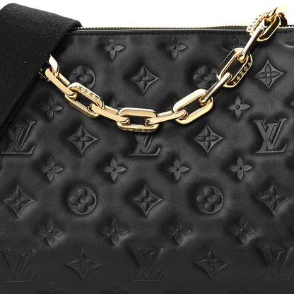 Louis Vuitton Lambskin Embossed Monogram Coussin PM Black 9 of 13