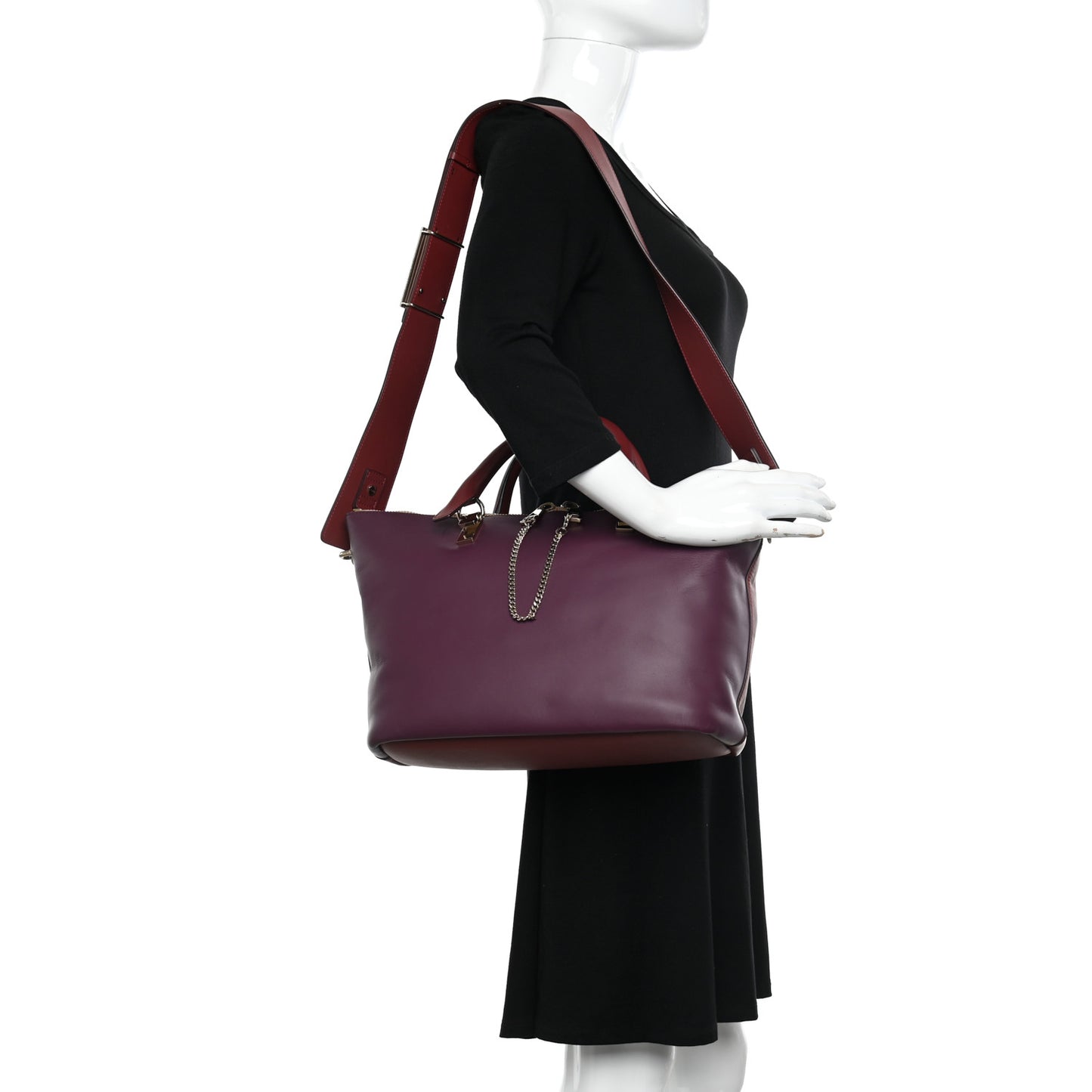 Smooth Calfskin Medium Baylee Tote Crimson Fig