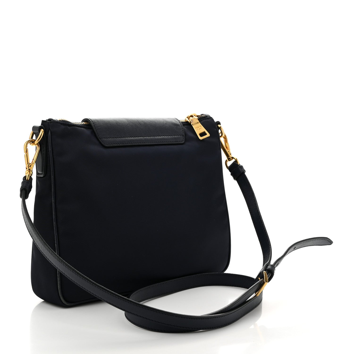 Prada Tessuto Nylon Saffiano Crossbody Bag Bleu 3 of 11