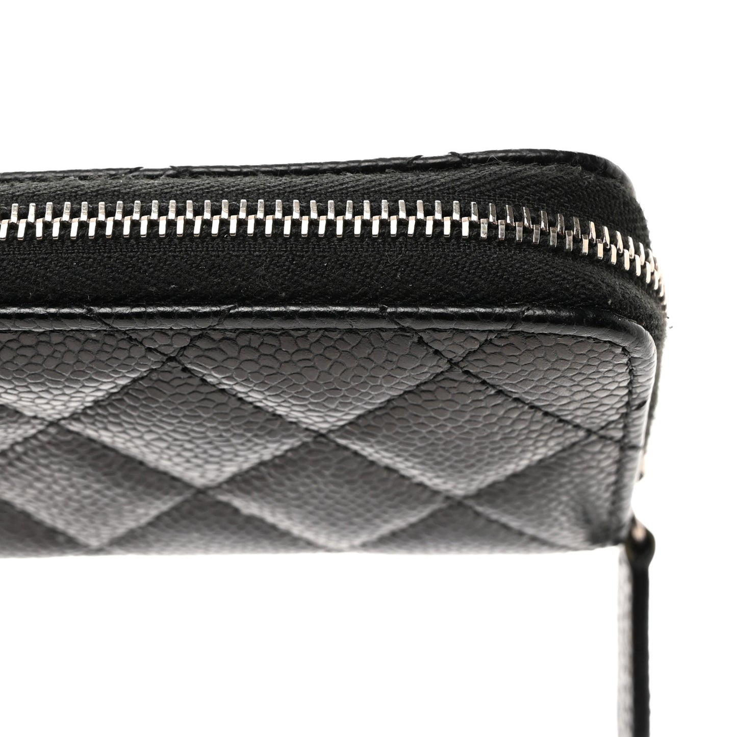 Caviar Quilted Zip Coin Purse Black