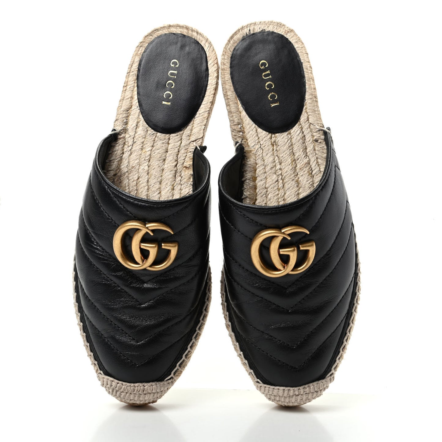 Nappa Matelasse GG Marmont Espadrille Slippers 35.5 Black