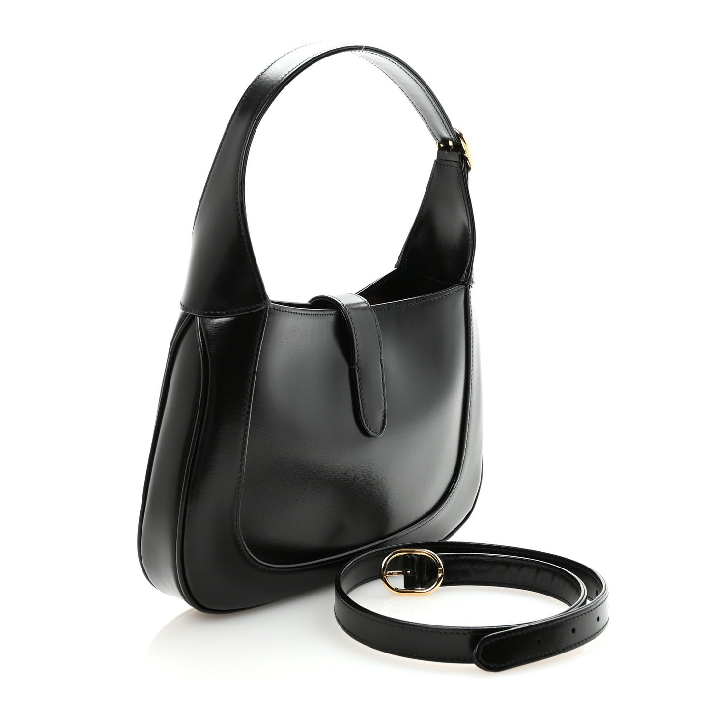 Boarded Dyana Lux Calfskin Small Jackie 1961 Hobo Black