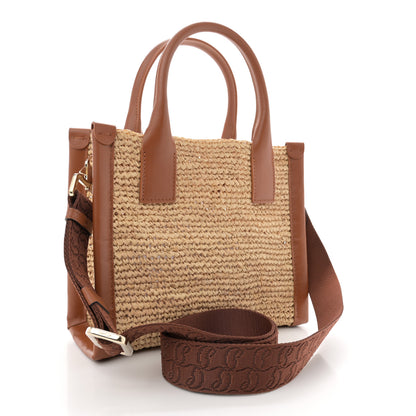 Christian Louboutin Raffia Calfskin Mini By My Side Tote Natural Cuoio 2 of 10