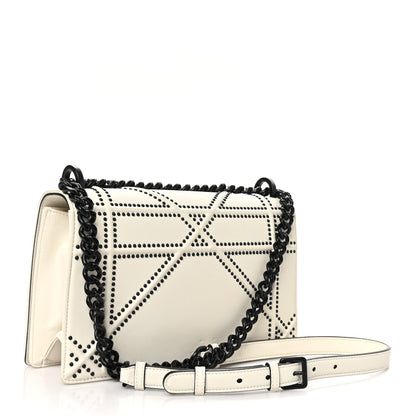 Christian Dior Ultra Matte Calfskin Studded Medium Diorama Flap Bag White Black 3 of 9
