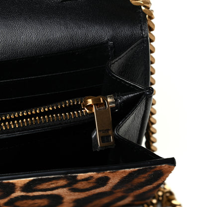 Saint Laurent Calf Hair Monogram Chain Wallet Leopard 5 of 6