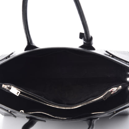 Saint Laurent Calfskin Crocodile Embossed Large Sac De Jour Carryall Black 6 of 8
