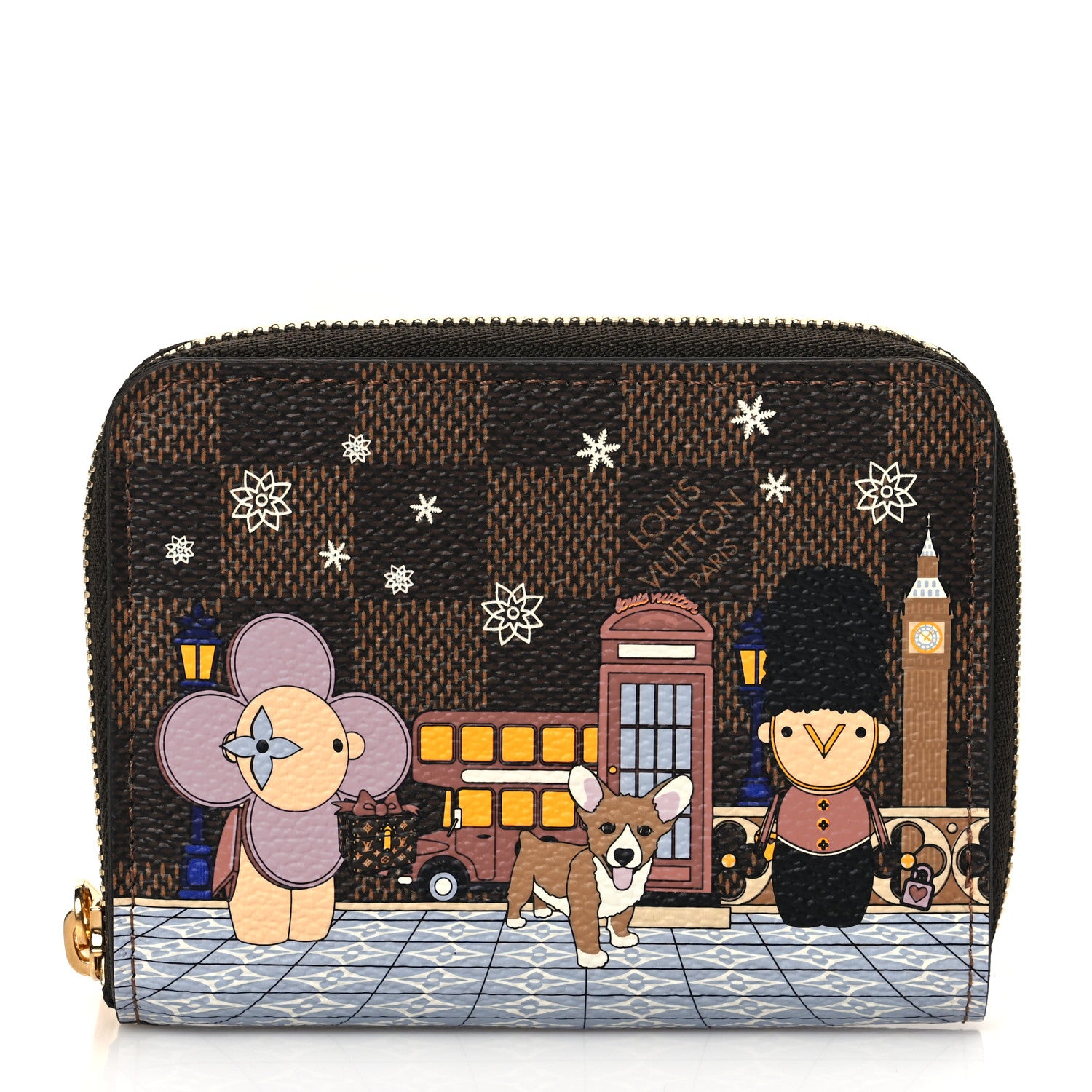 Louis Vuitton Damier Ebene 2021 Christmas Animation London Zippy Coin Purse Red 1 of 8