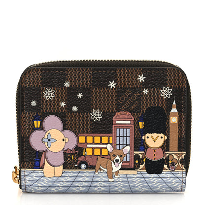 Louis Vuitton Damier Ebene 2021 Christmas Animation London Zippy Coin Purse Red 1 of 8