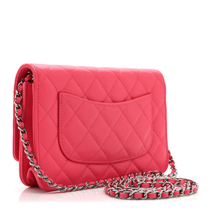 Chanel Caviar Quilted Wallet on Chain WOC Dark Pink 3 of 12