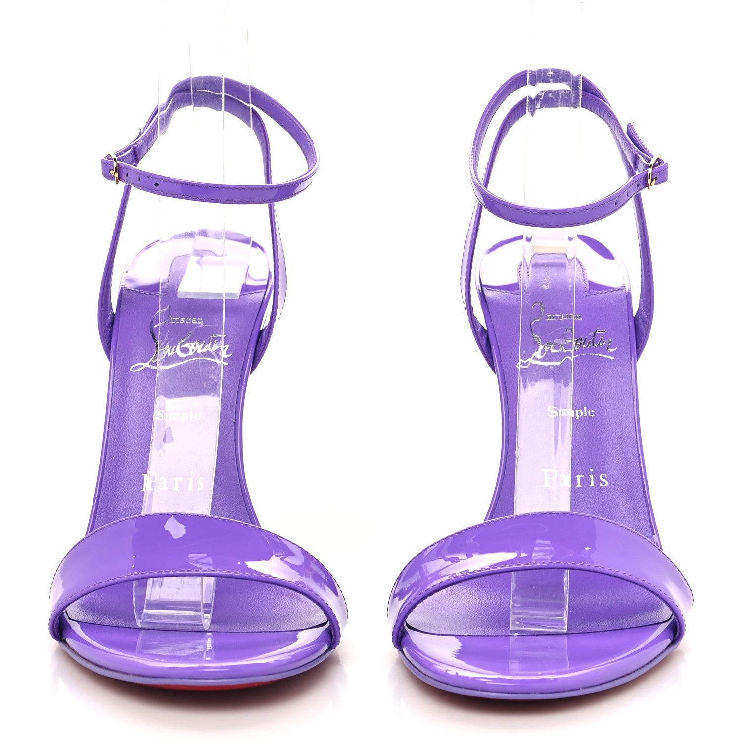 Christian Louboutin Patent Glossy Lipgloss Queen 100 Sandals 37 Ole 2 of 8