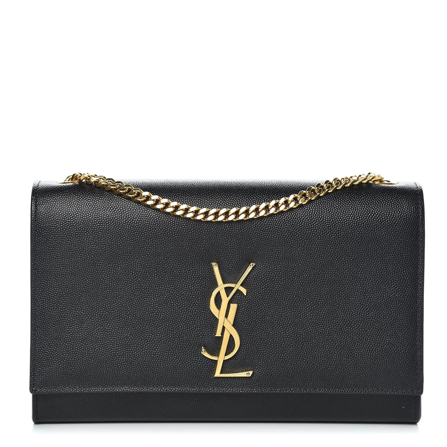 Grain De Poudre Medium Classic Monogram Kate Satchel Black