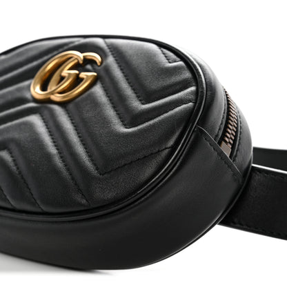 Gucci Calfskin Matelasse GG Marmont Belt Bag 95 38 Black 10 of 10