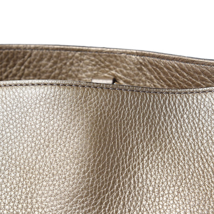 Gucci Metallic Pebbled Calfskin Large Soho Chain Shoulder Bag Golden Beige 10 of 11