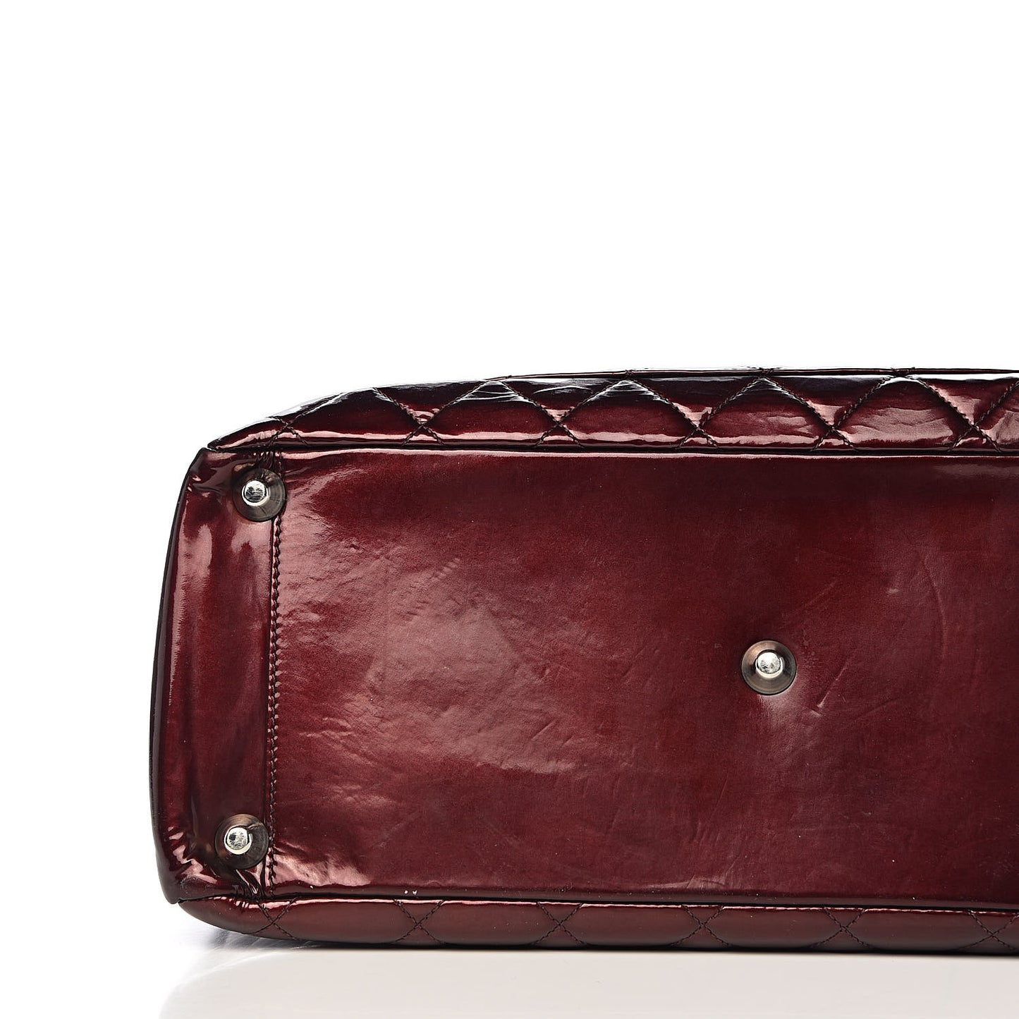 Patent Quilted Grand Shopping Tote GST Dark Bordeaux
